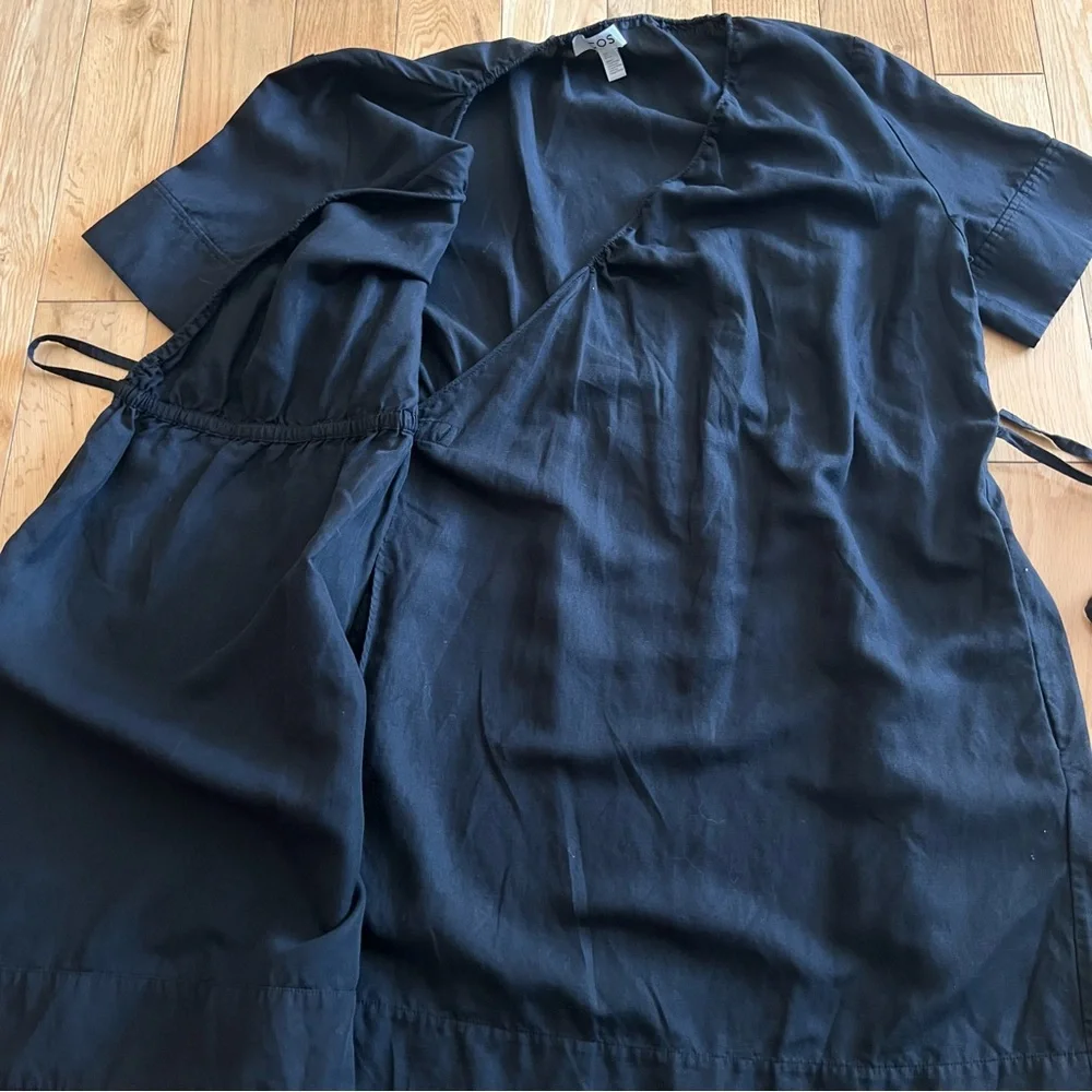 COS Womens Short Sleeve V Neck Wrap Dress Lyocell Linen Blend Size Small - Picture 8 of 10